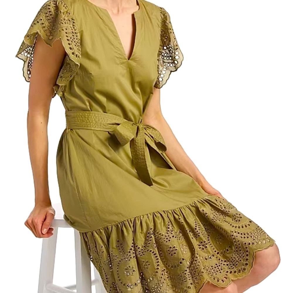 New Rails Anthropologie Elegant Olive Lace Mini Dress XS